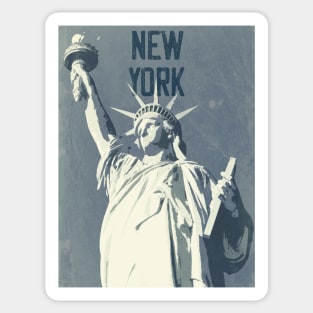 New York City, Statue of Liberty ✪ Vintage style poster Sticker